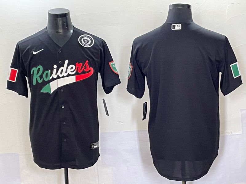 Men 2025 Oakland Raiders Blank Black Joint Name Nike Limited NFL Jersey style 7032
